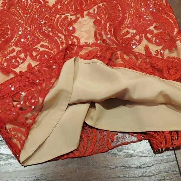 NWT Free People Womens Sequin Red Dress sz 8=M - Picture 8 of 11